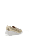 Wonders Pebbled Leather Slip On Shoes, Beige