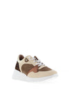 Wonders Flash Animal Print Natural Wedge Trainers, Cream Taupe