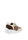 Wonders Flash Animal Print Natural Wedge Trainers, Cream Taupe