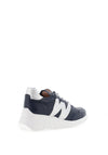 Wonders Kyoto Metallic Colour Block Wedge Trainers, Navy and Silver