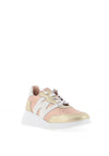 Wonders Kyoto Metallic Colour Block Wedge Trainers, Gold and Rose Gold