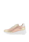 Wonders Kyoto Metallic Colour Block Wedge Trainers, Gold and Rose Gold