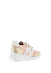 Wonders Kyoto Metallic Colour Block Wedge Trainers, Gold and Rose Gold