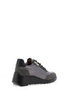 Wonders Metallic Leather Platform Trainers, Grey