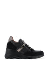 Wonders Eva Platform Wedge Trainers, Black