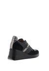 Wonders Eva Platform Wedge Trainers, Black