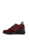 Wonders Eva Platform Wedge Trainers, Wine