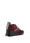 Wonders Eva Platform Wedge Trainers, Wine