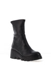 Wonders Alice Soft Leather Wedge Sock Boot, Black