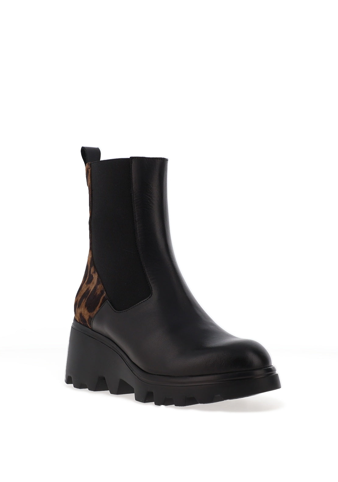 Wonders Chelsea Styled Wedge Ankle Boot, Black