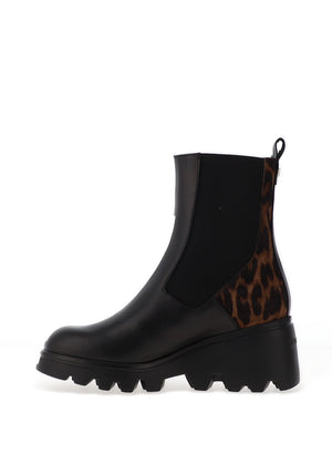 Wonders Chelsea Styled Wedge Ankle Boot, Black