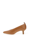 Wonder Hilda Leather Kitten Heel Shoes, Tan