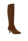 Wonders Flexfit Suede Leather Knee High Heeled Boots, Brown