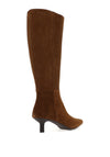 Wonders Flexfit Suede Leather Knee High Heeled Boots, Brown