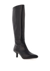 Wonders Flexfit Smooth Leather Knee High Heeled Boots, Black