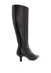 Wonders Flexfit Smooth Leather Knee High Heeled Boots, Black
