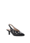 Wonders Flexfit Leather Kitten Heel Shoes, Black