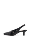 Wonders Flexfit Leather Kitten Heel Shoes, Black