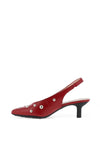 Wonders Flexfit Leather Kitten Heel Shoes, Red
