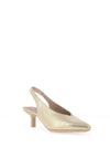 Wonders Leopard Printed Leather Kitten Heel Shoes, Gold