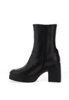 Wonders Charme Suede Leather Calve High Heeled Boots, Black