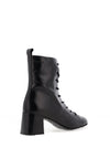 Wonders Talis Leather Lace Up Black Heel Boots, Black