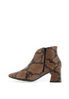 Wonders Eliot Leather Snake Print Ankle Boots, Taupe