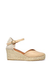 Wonders Woven Leather Wedges Espadrille Sandals, Beige