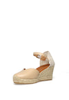 Wonders Woven Leather Wedges Espadrille Sandals, Beige