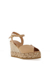 Wonders Willer Woven Chunky Wedge Espadrille Sandals, Beige