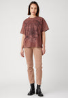 Wrangler Crew Neck Tiger Print Tee, Dahlia