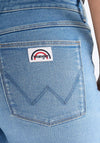 Wrangler Patch Pocket Detail Flared Jeans, Blue
