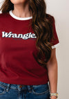 Wrangler Logo Print T-Shirt, Wine
