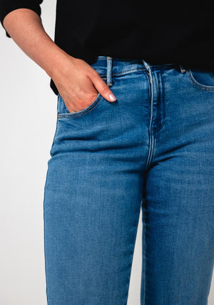 Wrangler Aurelia High Rise Straight Leg Jeans, Blue