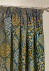 Riva Wylder Floral Nature Ophelia Pencil Pleat 66”x90” Curtains, Blue/Saffron