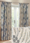 Riva Wylder Floral Nature Ophelia Pencil Pleat 66”x90” Curtains, Wedgewood