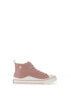 Xti Kids Faux Leather Hi Top Trainer, Blush Pink