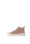 Xti Kids Faux Leather Hi Top Trainer, Blush Pink