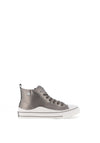 Xti Kids Faux Leather Hi Top Trainer, Metallic