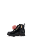 Xti Girls Heart Pom Pom Patent Boot, Black