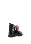 Xti Girls Heart Pom Pom Patent Boot, Black