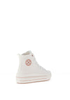 XTI Girls 150854 Canvas Platform Hi Top Trainer, White