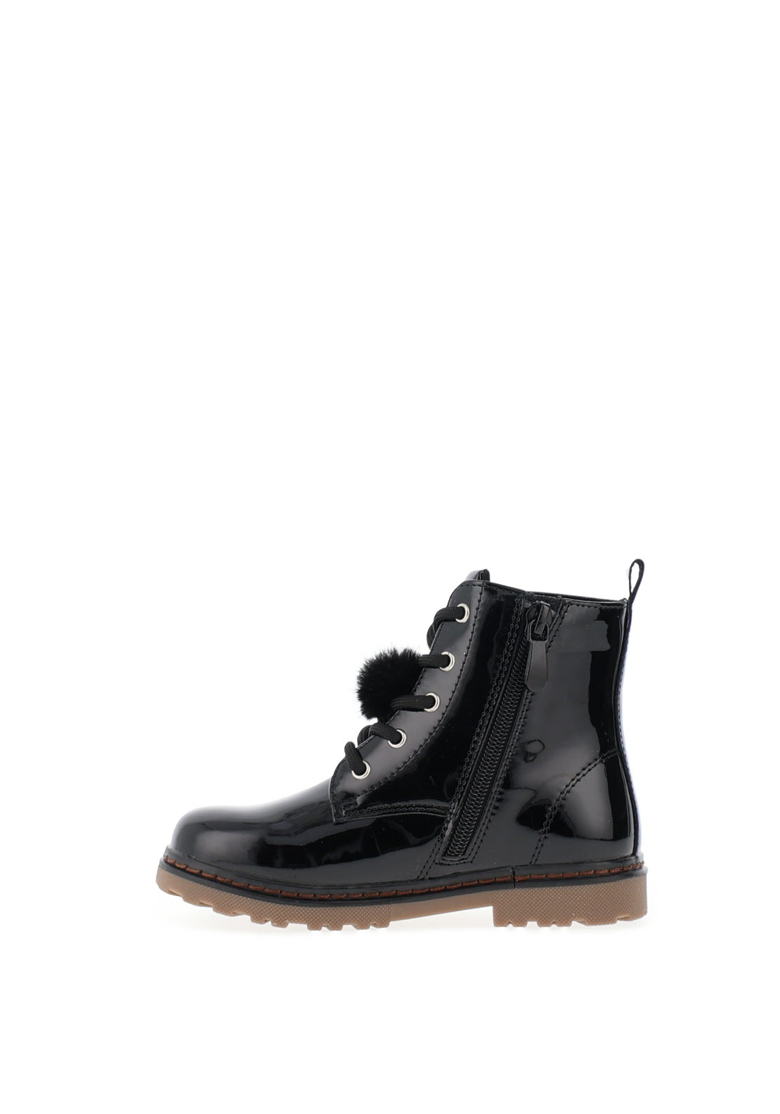 Xti Glitter Patch Lace Up Boots, Black