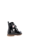 Xti Glitter Patch Lace Up Boots, Black
