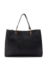 Xti Womens Faux Pebbled Leather Tote Bag, Negro
