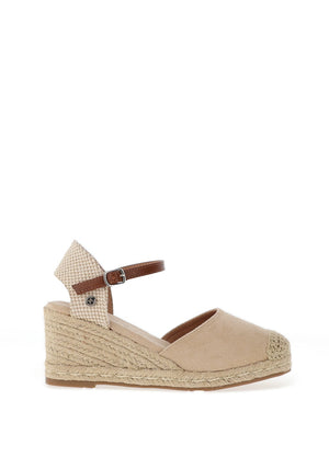 Xti Womens Woven Wedge Sandals, Gold