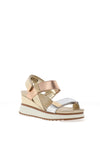 Xti Womens Metallic Wedge Sandals, Gold Mix