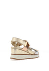 Xti Womens Metallic Wedge Sandals, Gold Mix