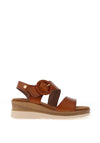 Xti Womens Faux Leather Wedge Sandals, Camel
