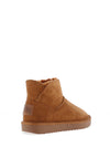 Xti Womens Faux Suede Flat Ankle Boot, Camel